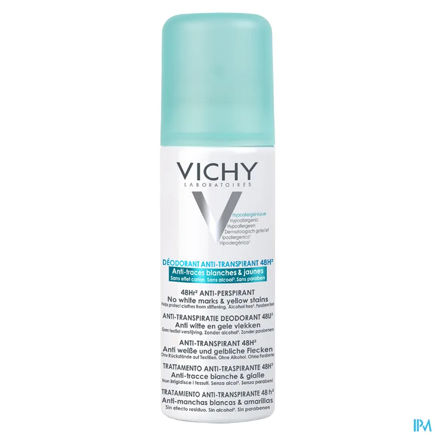 packshot van Vichy Deodorant Spray Anti-Transpiratie 48 uur Anti-Witte en Gele Vlekken 125 ml