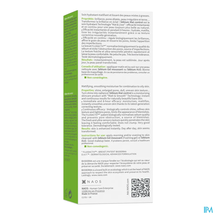 packshot van Bioderma Sebium Mat Control 30 ml