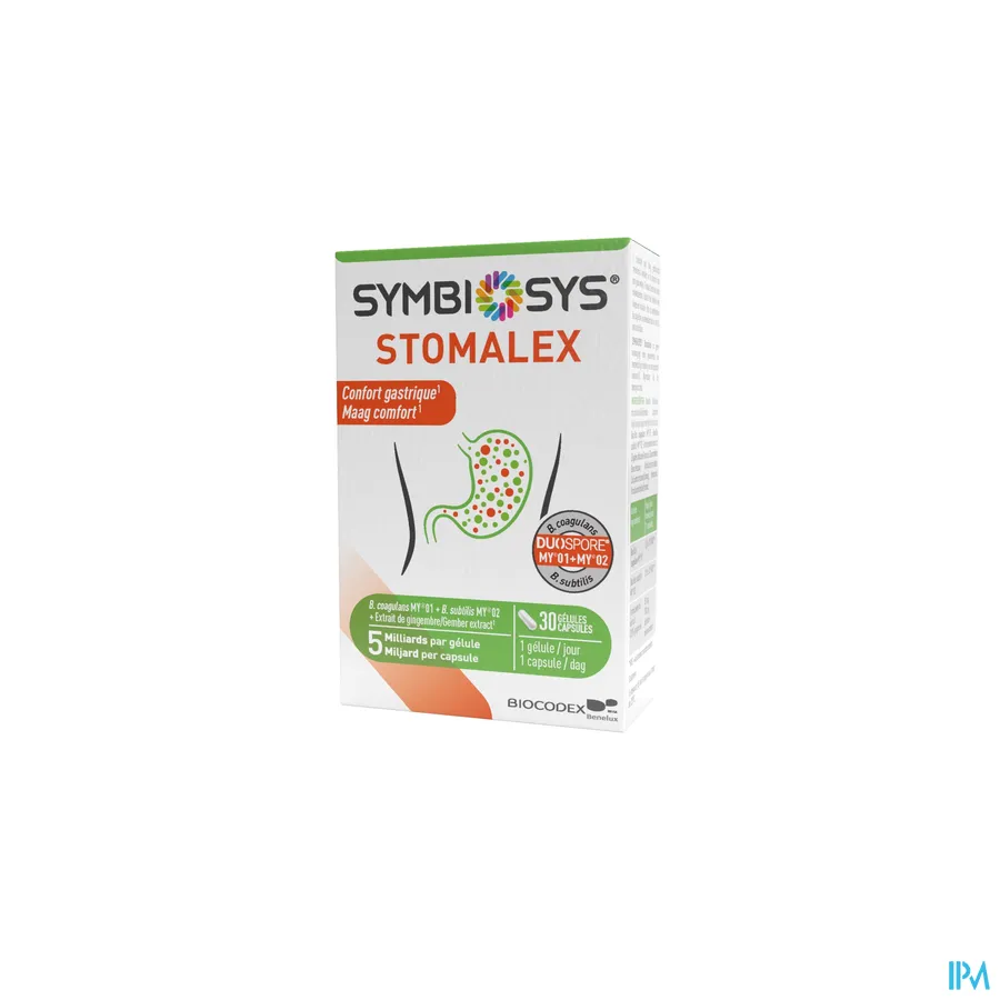 packshot van Symbiosys Stomalex 30 capsules