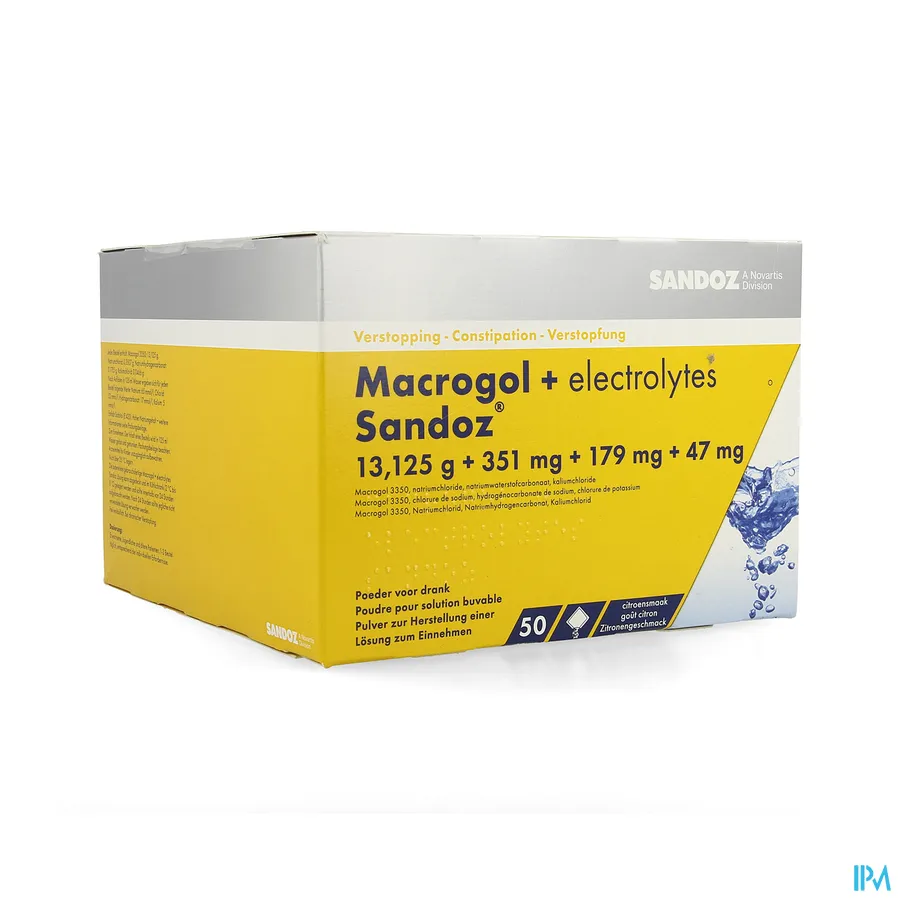 packshot van Macrogol + Elektrolyt Sandoz 50 zakjes