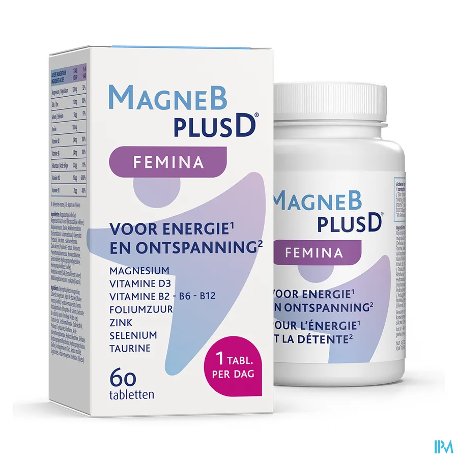 productshot van Magne B plus D Femina 60 Tabletten