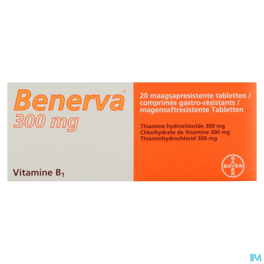 packshot van Benerva 300 mg 20 tabletten