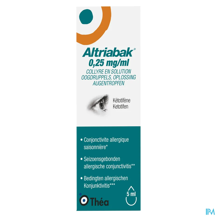 packshot van Altriabak 0,25mg/ml Oogdruppels 5ml
