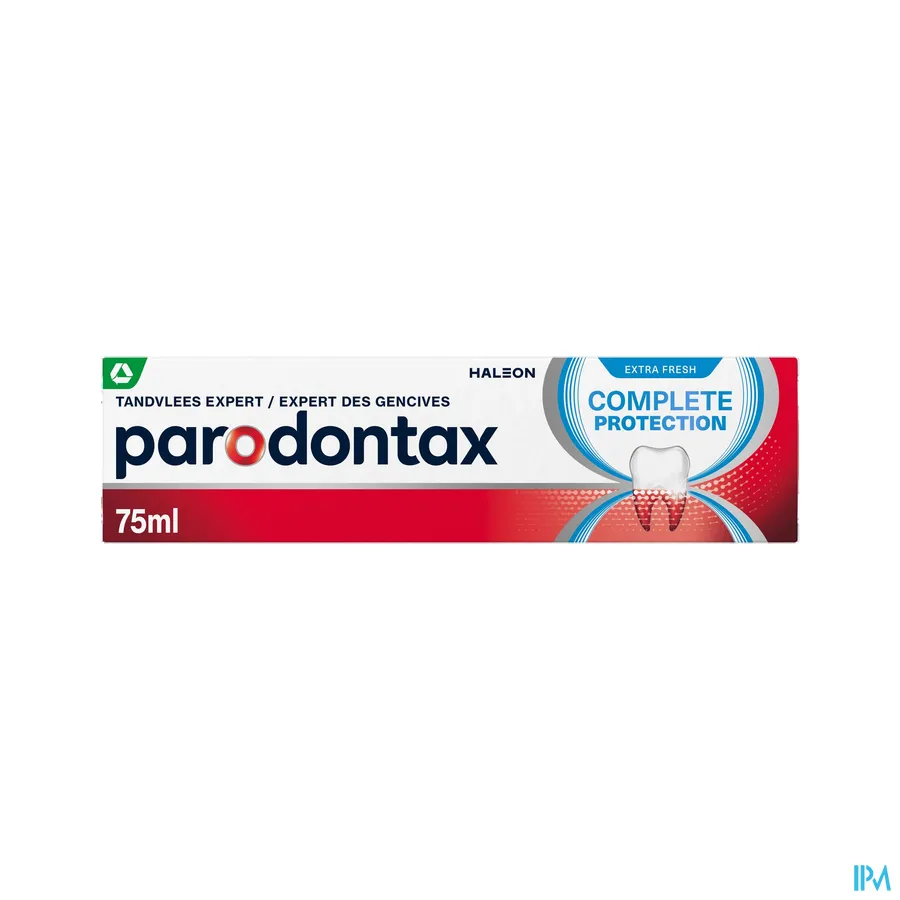 packshot van Parodontax Complete Protection -Extra Fresh- met 8 Voordelen voor Gezond Tandvlees en Sterke Tanden Tube 75 ml