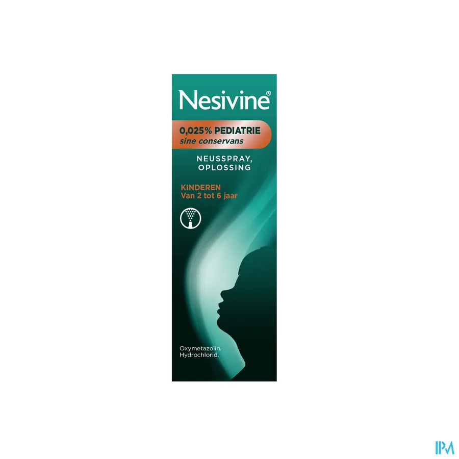packshot van Nesivine Pediatrie 0,025% Sine Conservans Spray 10 ml