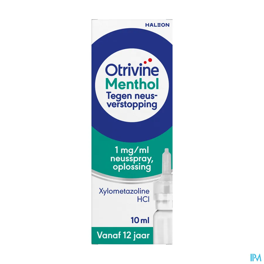 packshot van Otrivine Menthol Neusspray tegen Neusverstopping voor Volwassenen 10 ml
