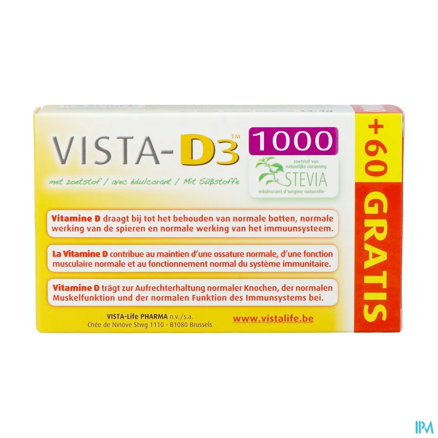 packshot van Vista D3 1000 PROMO 120 + 60 smelttabletten