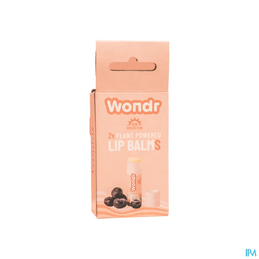 packshot van WONDR Plant Powered Lip Balm Duopack 2 stuk