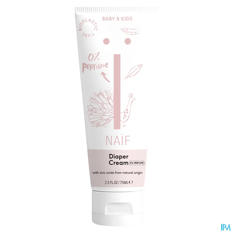 packshot van Naïf Baby & Kids Diaper Cream zonder parfum 75 ml