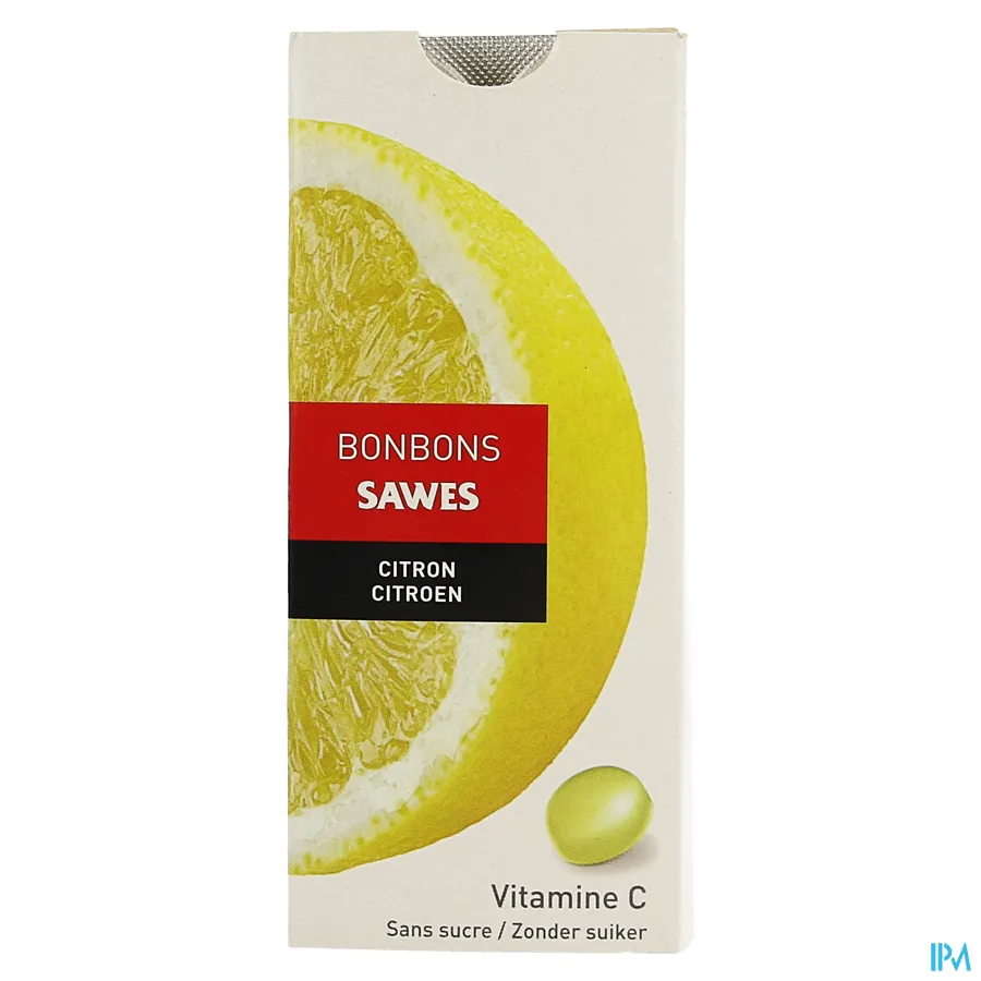 packshot van Sawes Citroen Bonbons met Vitamine C zonder Suiker 10 Stuks