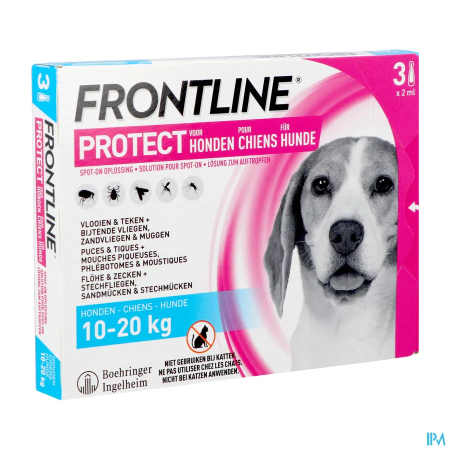 packshot van Frontline Protect Spot-On Hond 10-20 kg 3 x 2 ml