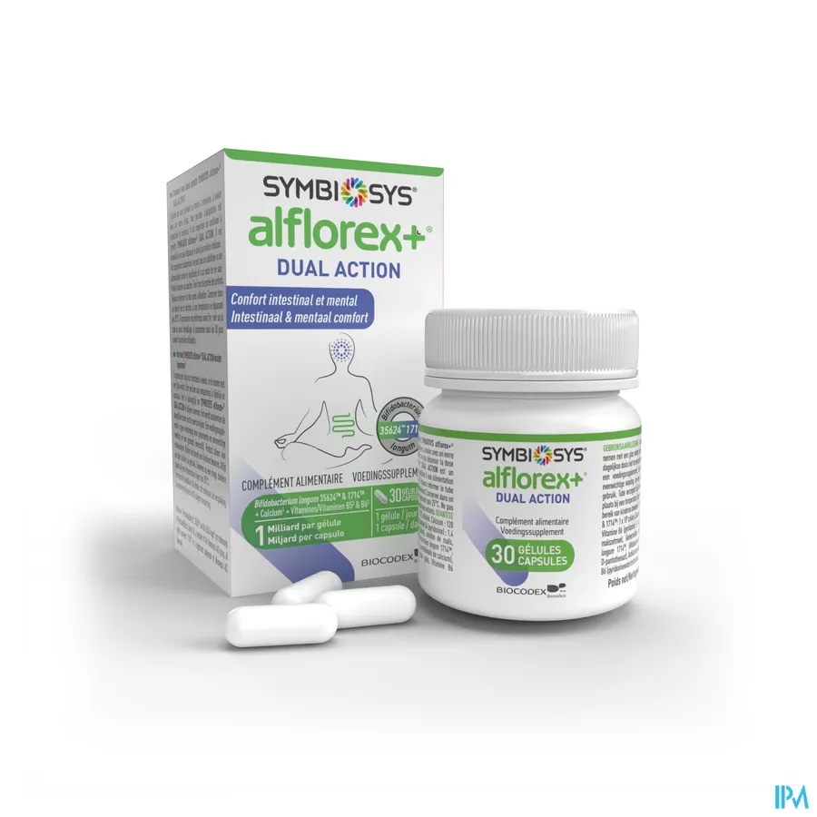 productshot van Symbiosys Alflorex+ Dual Action 30 capsules