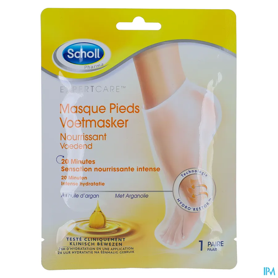 packshot van Scholl Voedend 20-Minuten Voetmasker voor Intense Hydratatie gedurende 24 Uur met Arganolie 1 Paar