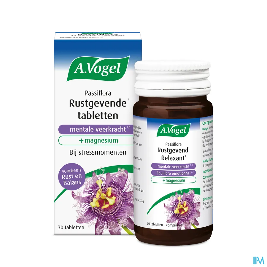 packshot van A. Vogel Passiflora Rust & Balans 30 tabletten
