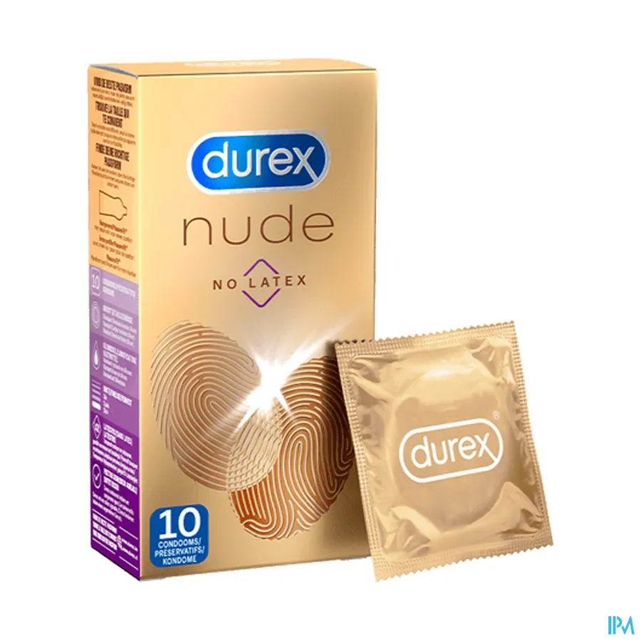 packshot van Durex Nude -No Latex- voor Huid-op-Huid Gevoel 10 Condooms