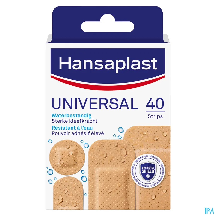 packshot van Hansaplast Universal Waterbestendige Pleister met Sterke Kleefkracht 40 Strips