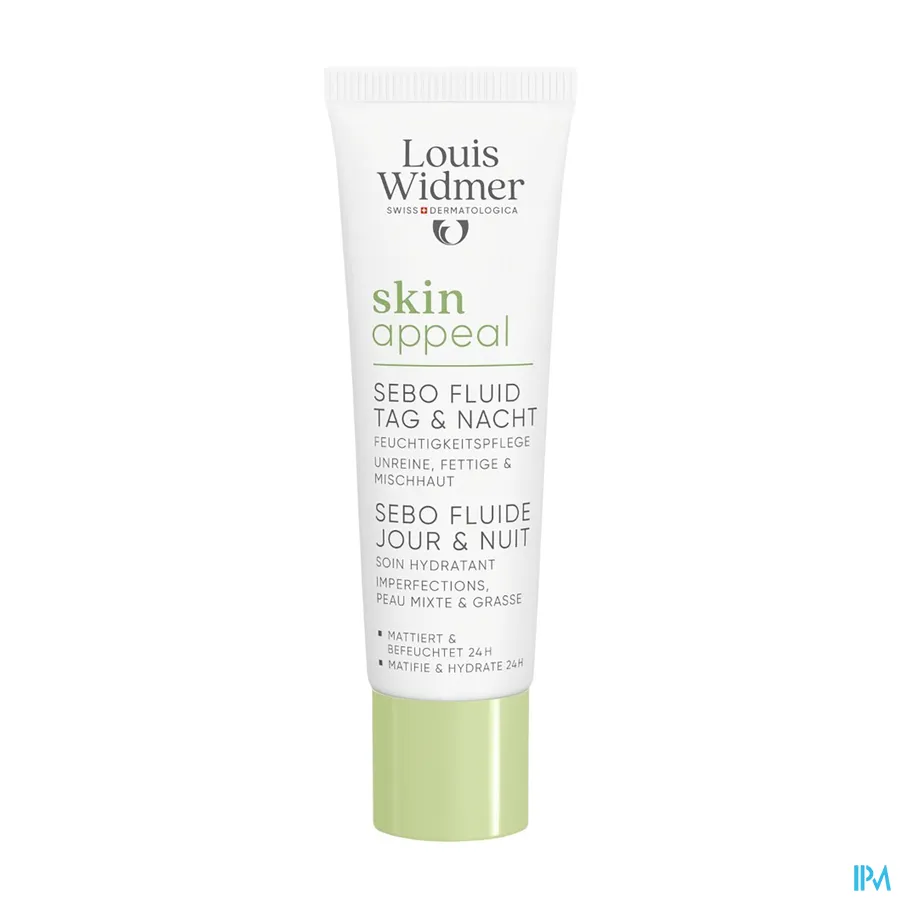 productshot van Louis Widmer Skin Appeal Sebo Fluide Dag & Nacht 30 ml - zonder parfum