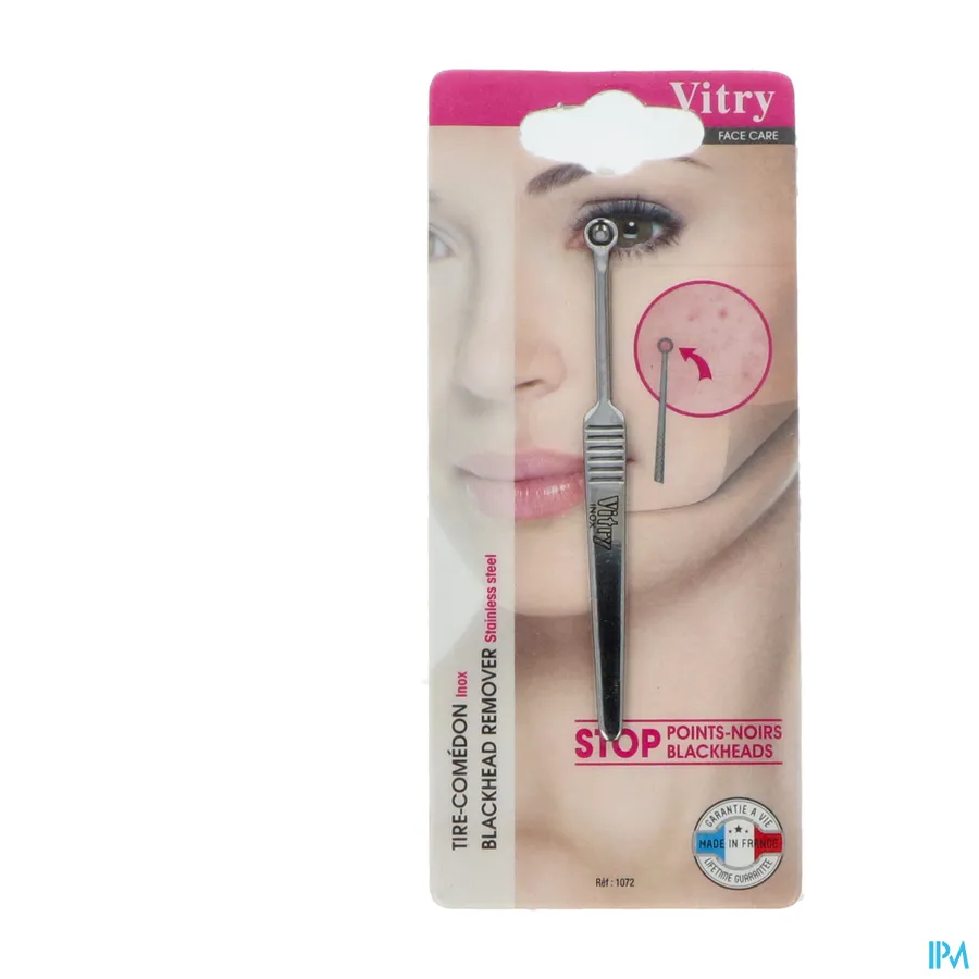 packshot van Vitry Comedonendrukker in Inox