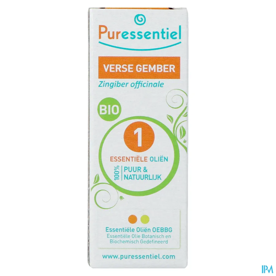 packshot van Puressentiel Bio Essentiële Olie van Verse Gember 5 ml