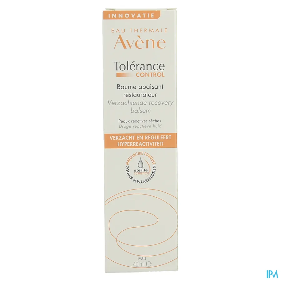 packshot van Avène Tolérance Control Verzachtende Recovery Balsem voor Droge Reactieve Huid Tube 40 ml