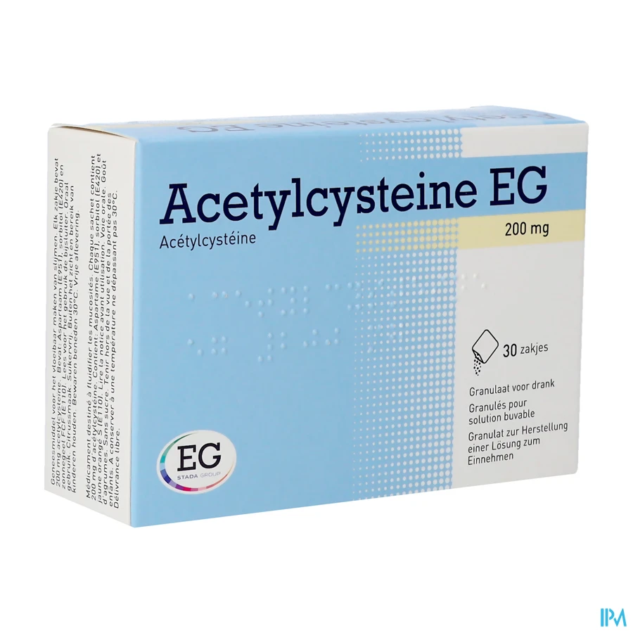 packshot van Acetylcysteïne EG 200 mg 30 Zakjes