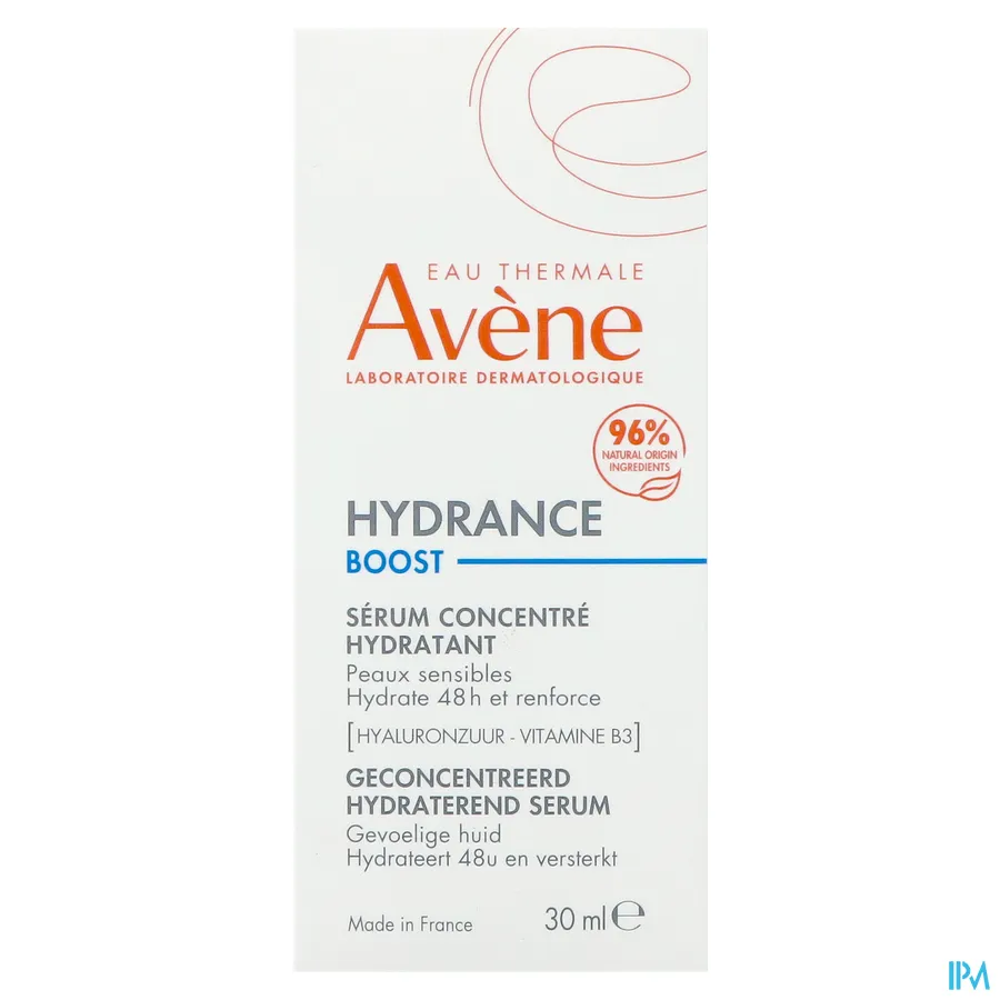 packshot van Avène Hydrance Boost Hydraterend Serum 30 ml
