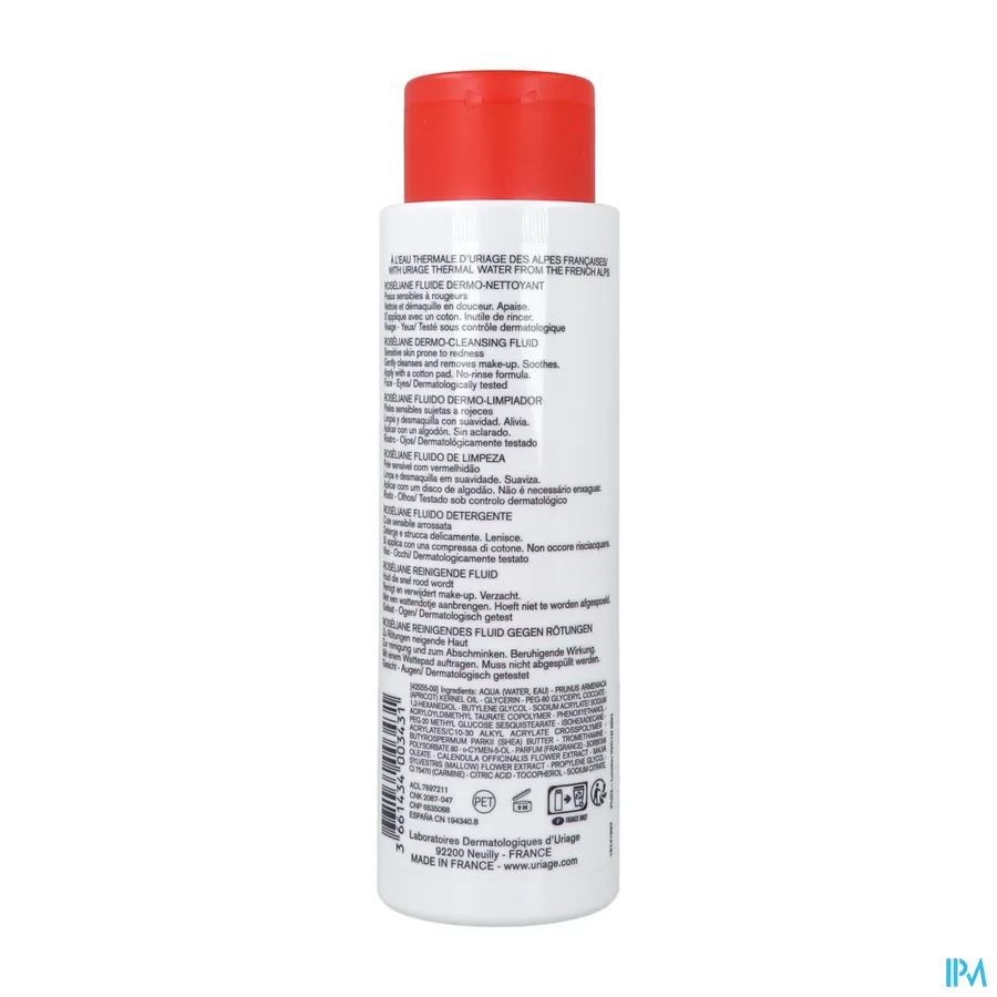 packshot van Uriage Roseliane Reinigende Fluid 250 ml