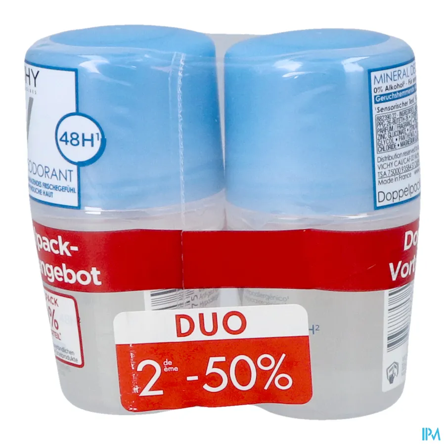 packshot van Vichy Mineraal Deodorant Roller Duo Promo* 2 x 50 ml