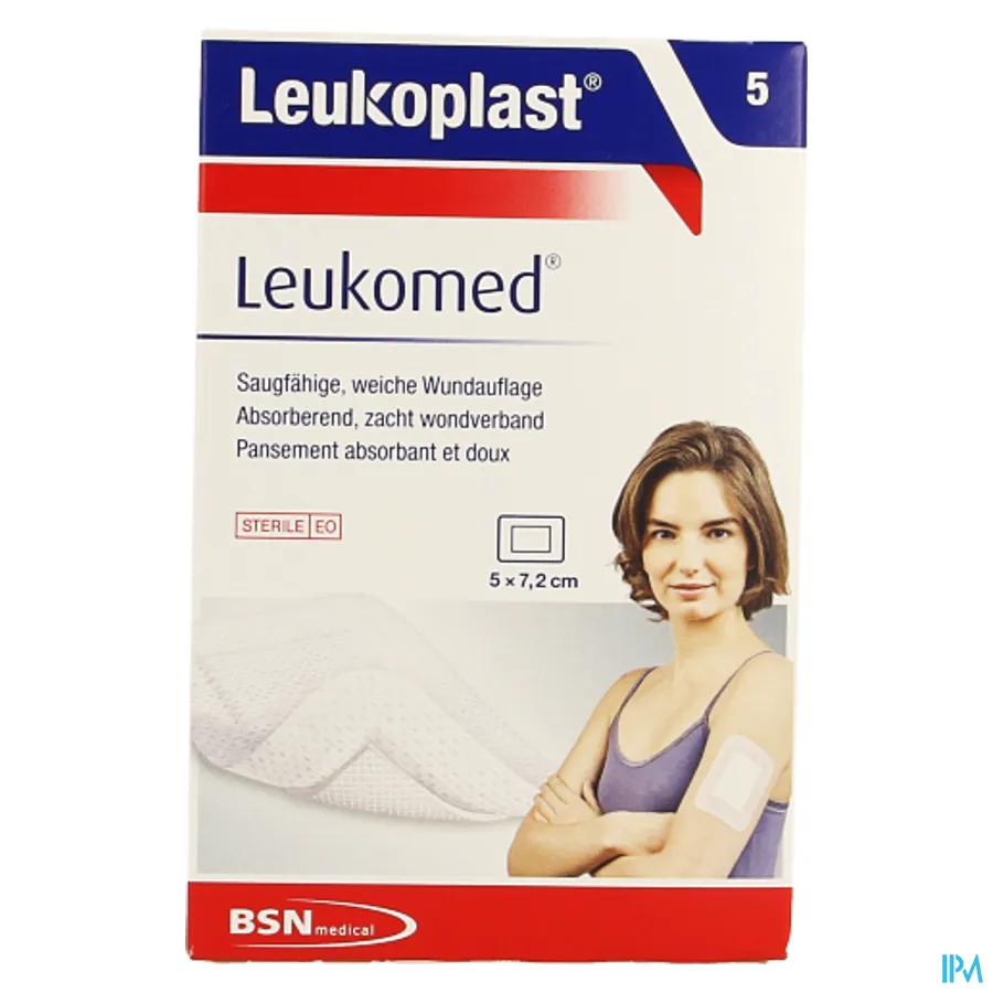 packshot van Leukoplast Leukomed 5 x 7,2 cm 5 stuks