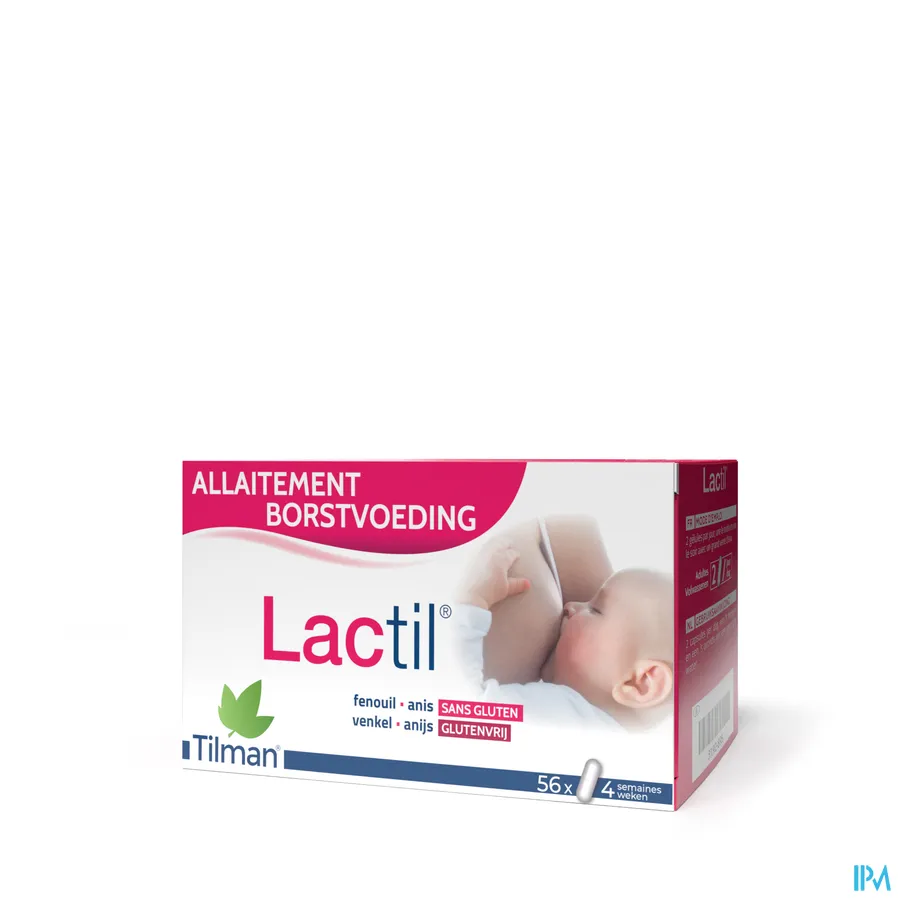 packshot van Lactil voor Borstvoeding met Venkel en Anijs 56 Capsules