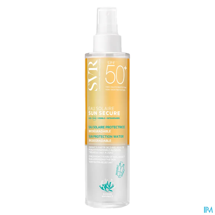 packshot van SVR Sun Secure Zonnewater SPF 50+ 200 ml