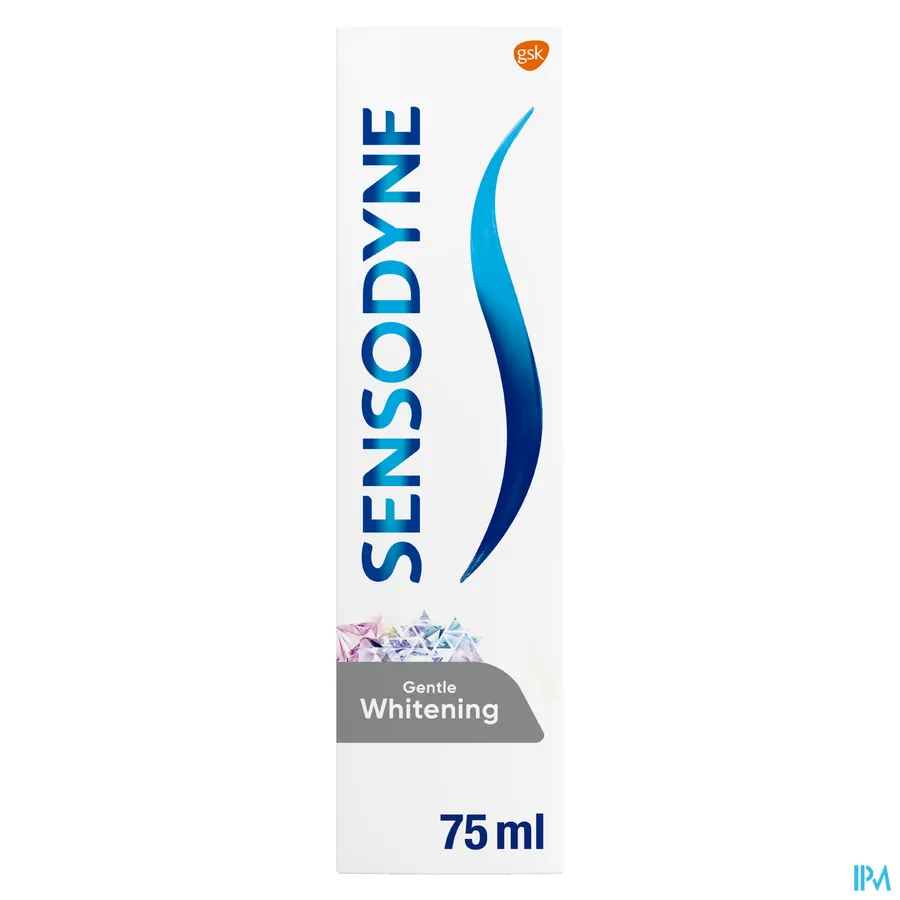 packshot van Sensodyne Tandpasta Gentle Whitening met 24/7 Bescherming tegen Gevoeligheid en voor Sterke Tanden en Gezond Tandvlees 75 ml