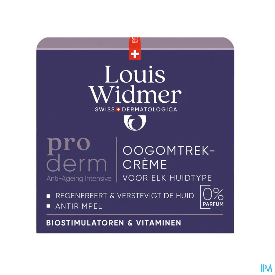 packshot van Louis Widmer Proderm Oogomtrekcrème 30 ml - zonder parfum