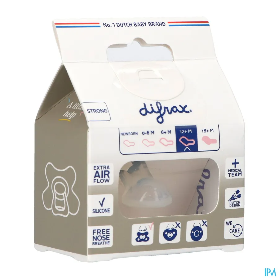 packshot van Difrax Fopspeen Dental Semi Filled +12m