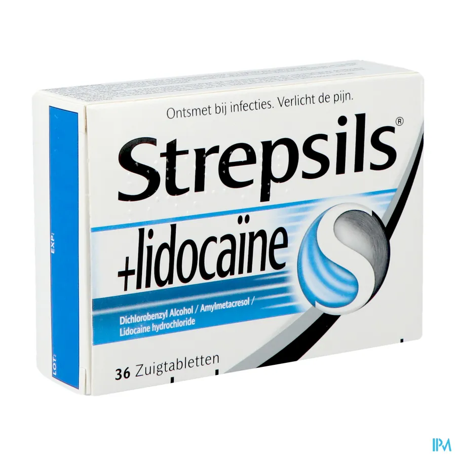 packshot van Strepsils Lidocaïne 36 zuigtabletten