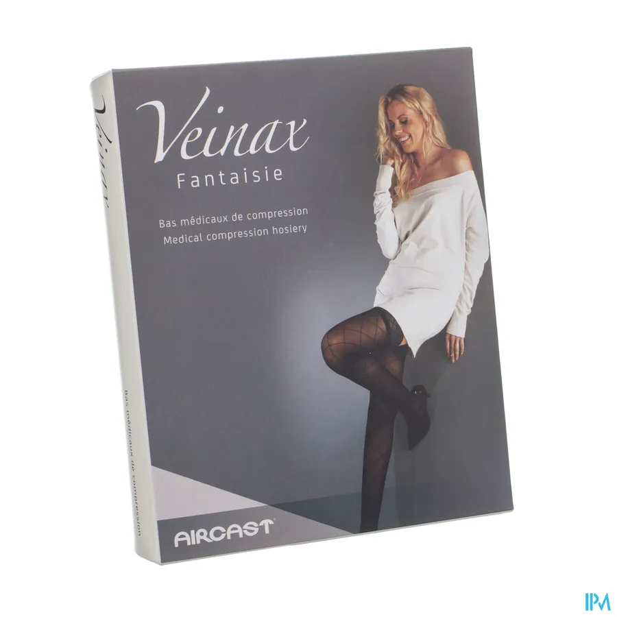 packshot van Veinax Therapeutisch Elastische Kousen 15-20 mmHg Vrouw Panty Grote Diamant Zwart Maat 2L 1 Paar