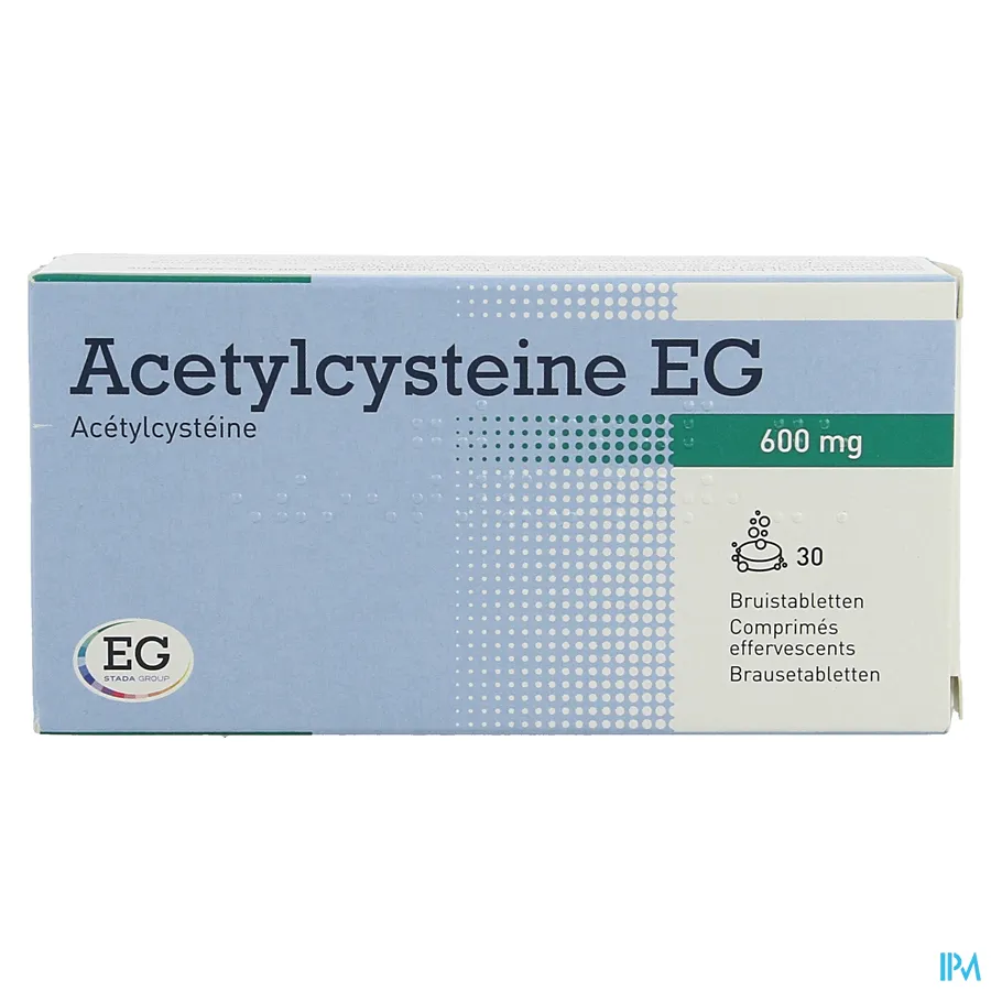 packshot van Acetylcysteïne EG 600 mg 30 Bruistabletten