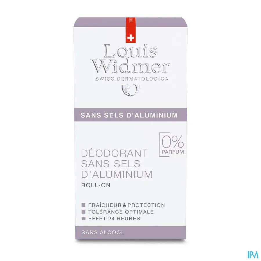 packshot van Louis Widmer Deo Roll-on Zonder Aluminium zonder parfum 50ml