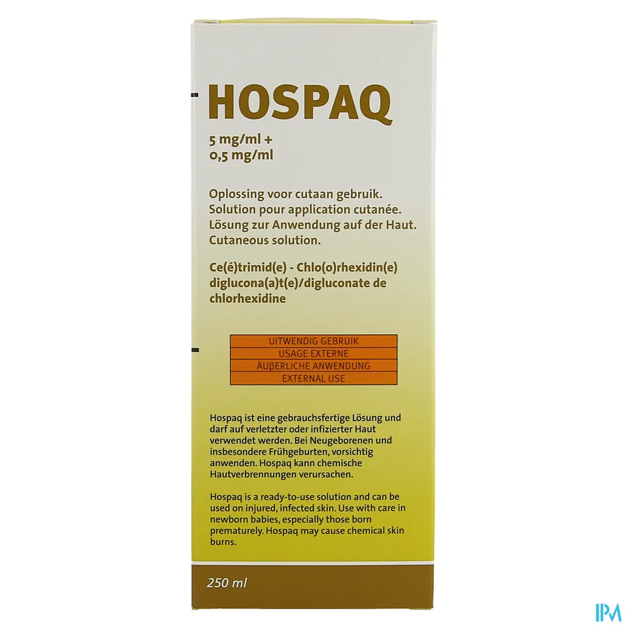 packshot van Hospaq Huidtoepassing Oplossing 250 ml