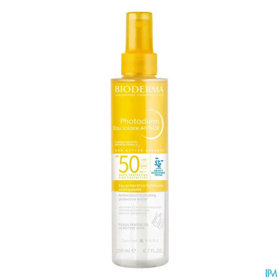 packshot van Bioderma Photoderm Eau Solaire Anti-Ox. SPF50+ 200 ml