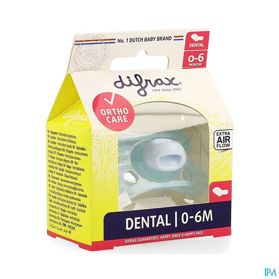 packshot van Difrax Fopspeen Sil Mini-Dental Girl 0-6m