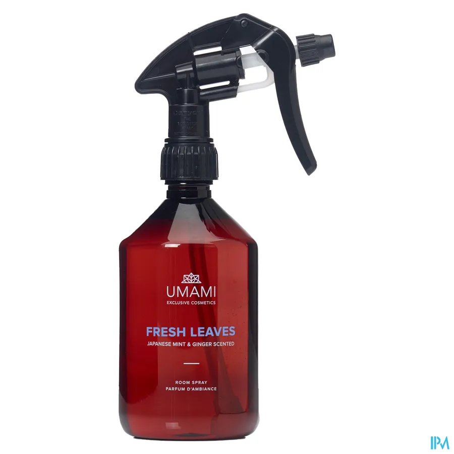 packshot van Umami Fresh Leaves Japanse Munt en Gember Room Spray 500 ml
