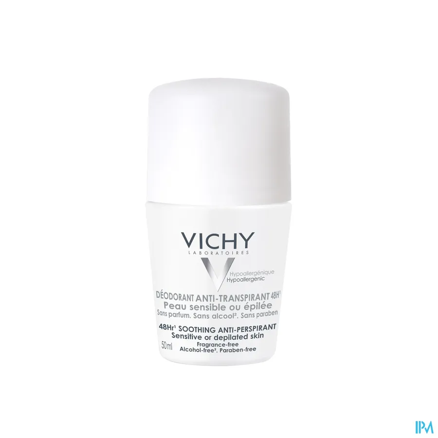 packshot van Vichy Deo Roller 48u Gevoelige Huid 50 ml