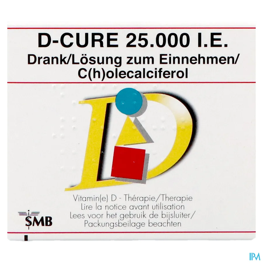 packshot van D-Cure 25000 IE Vitamine D Drinkbare Ampullen 12 Stuks