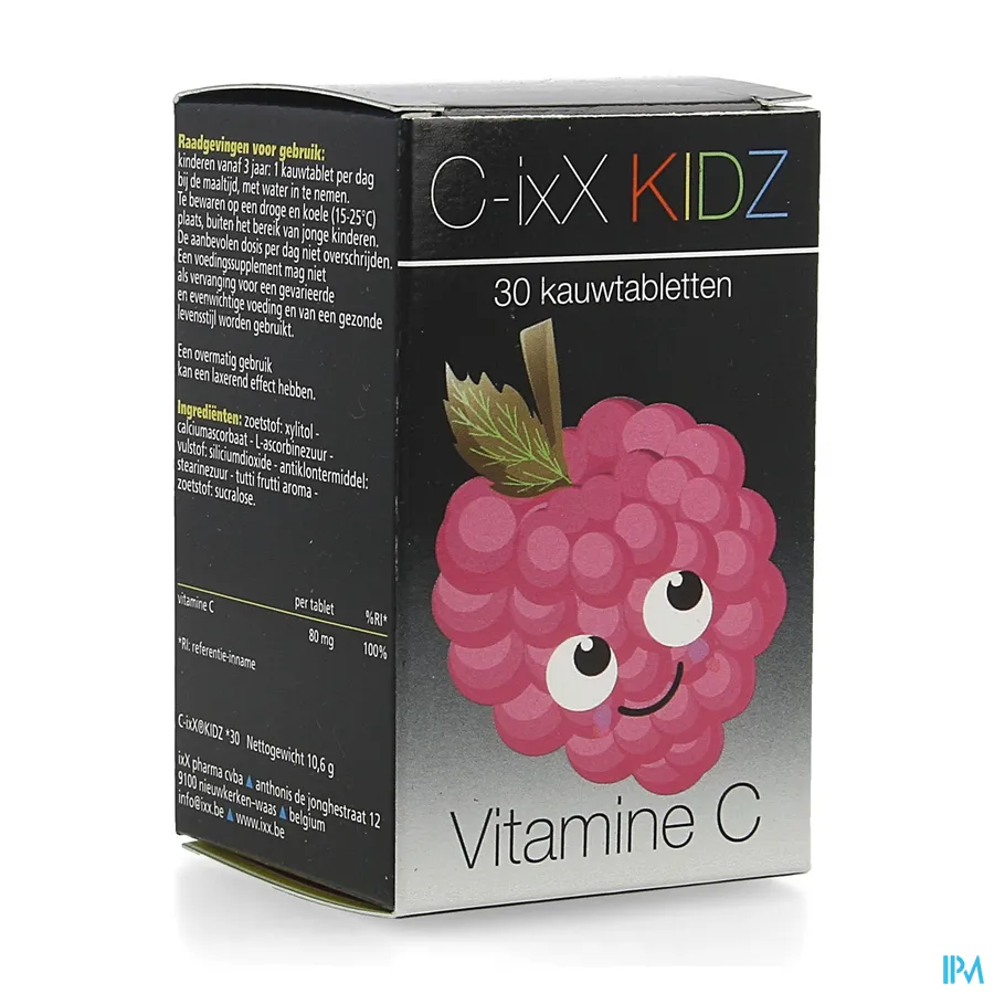 packshot van C-ixX Kidz met Vitamine C 30 Kauwtabletten