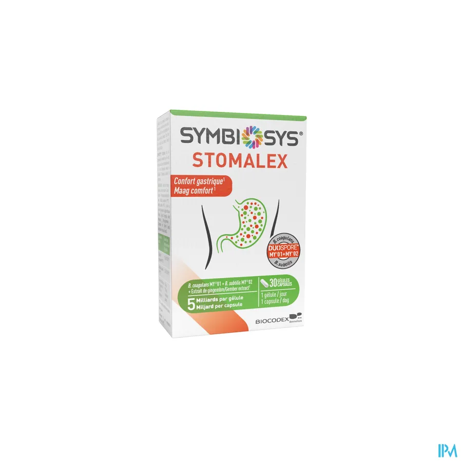 packshot van Symbiosys Stomalex 30 capsules