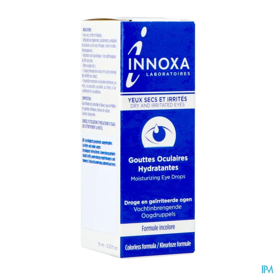 packshot van Innoxa Oogdruppels Kleurloze Formule (Droge & Geïrriteerde Ogen) 10 ml