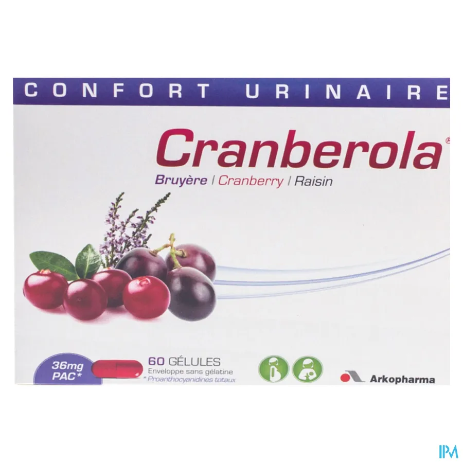 packshot van Cranberola voor Urinair Comfort 60 Capsules