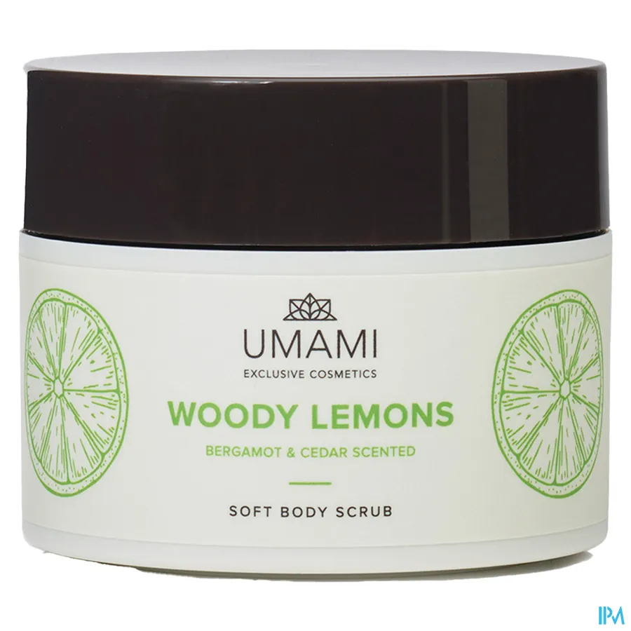 packshot van Umami Woody Lemons Bergamot & Ceder Body Scrub 250 ml
