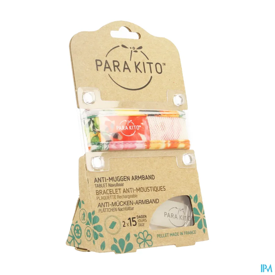packshot van ParaKito Anti-Muggen Armband Jungle en Tropical 'Bloemen' met 2 Navultabletten